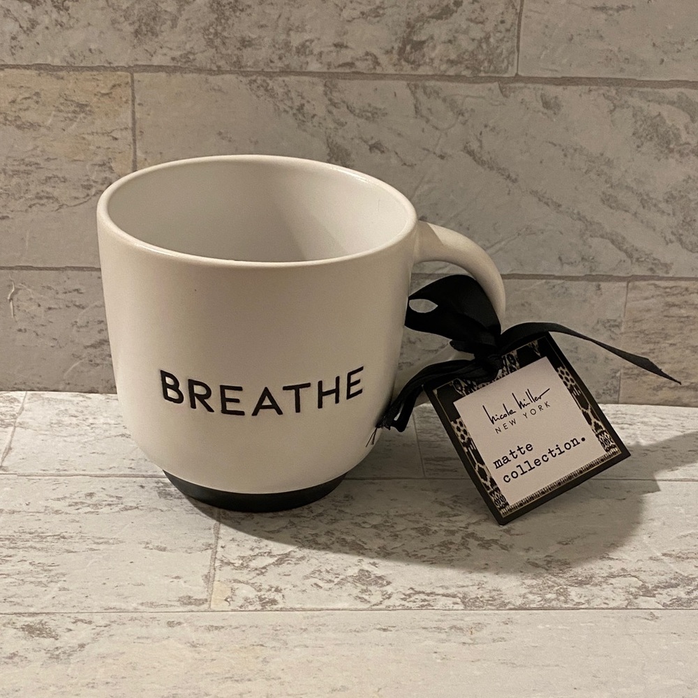 Nicole Miller New York “Breathe” Matte Collection Coffee Tea Ceramic Mug